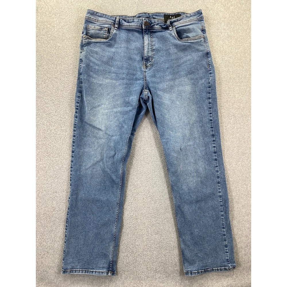 TPJ The Perfect Jeans Men 40x32 Blue Denim Thick Thicc Stretch Straight 5 Pocket
